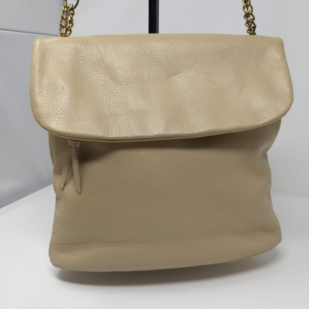 VINTAGE IVORY LEATHER UNUSUAL SHOULDER BAG